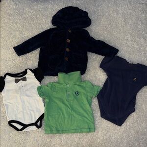 6/12m gap H&B, Joe Fresh Navy Hooded Jacket, Baby Onesies & tshirt set